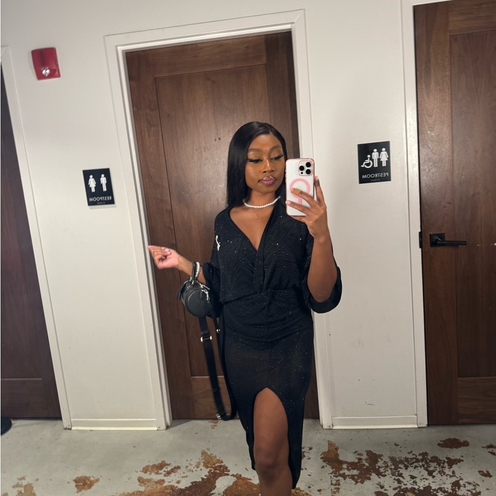 Fashion Nova Black Asymmetrical Dress